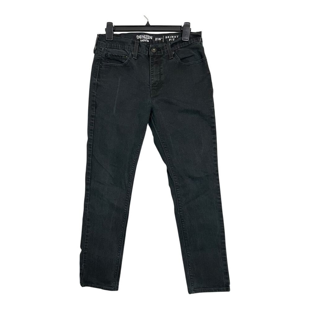 Levi's Denizen 216 Skinny Fit Mens Jeans Black Denim Pants 32x28